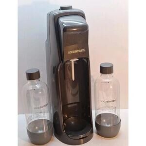 Sodastream JET Soda Maker Sparkling Water Machine Black w/ 2 Bottles Works